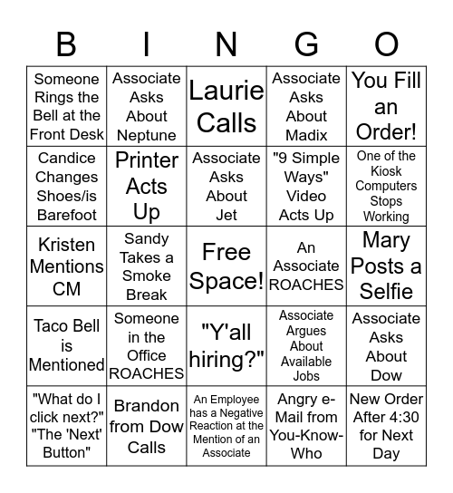 Elwood Staffing Bingo Card