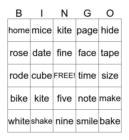 Magic e Bingo Card