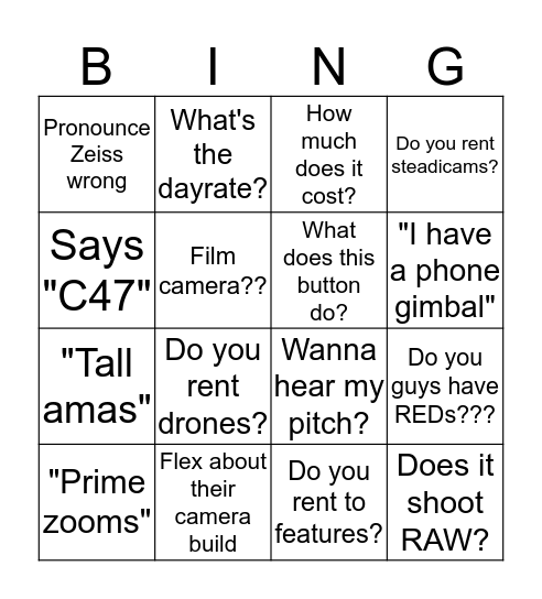 Emerson Students Bingo Card