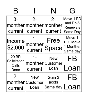 SFC Bingo Card