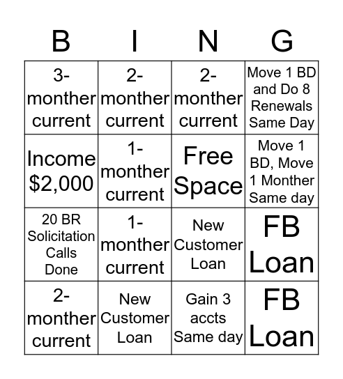 SFC Bingo Card
