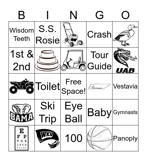 Jason and Rosalind Bingo! Bingo Card