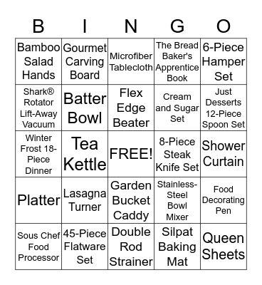 JULIA'S BRIDAL Bingo Card