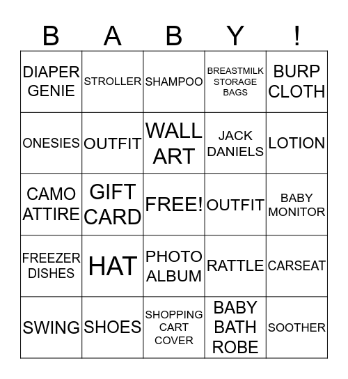 OH DEER! BABY CASHTON IS ALMOST HERE! Bingo Card