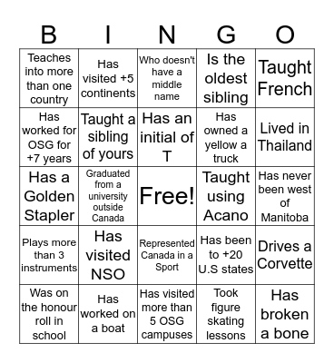 OSG Teacher Bingo Card