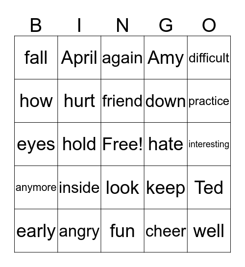 chapter 2 Bingo Card