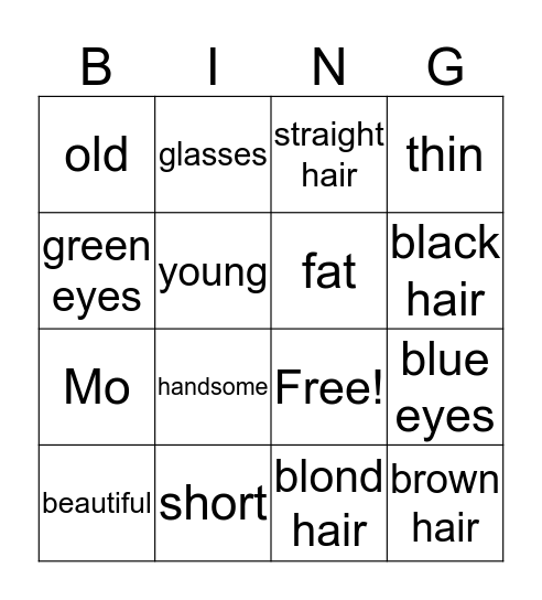 My Best Friend is Mo Bingo Card
