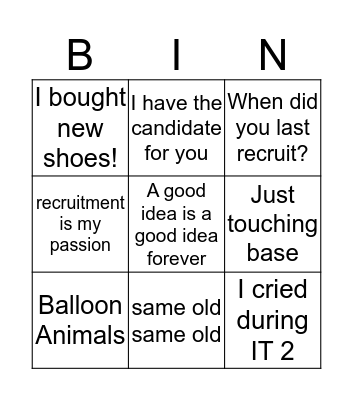 Sales Bingo Card