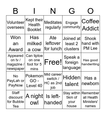 15th ILP - Icebreaker Bingo Card