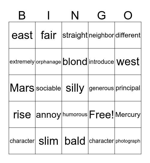 MY FRIENDS Bingo Card