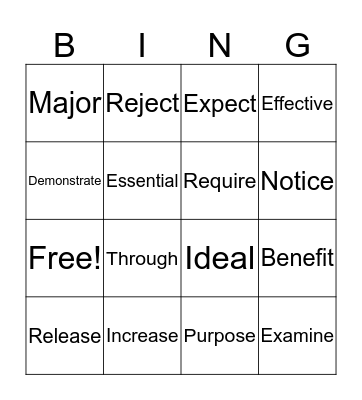 List 3 Review Bingo Card