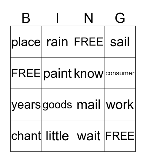 (2)2 Bingo Card