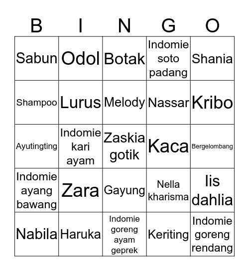 BINGO CESI Bingo Card