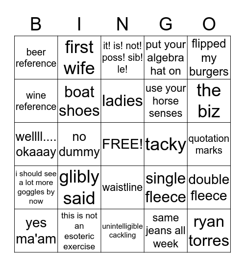 PAUL EDWARDS CHEMISTRY BINGO Card