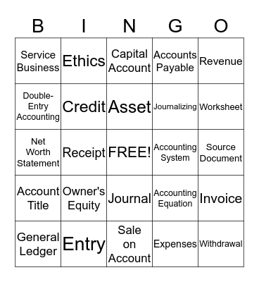 Accounting Bingo Card