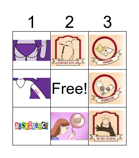 Birth Control Methods Bingo Card