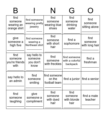 Human Bingo Card