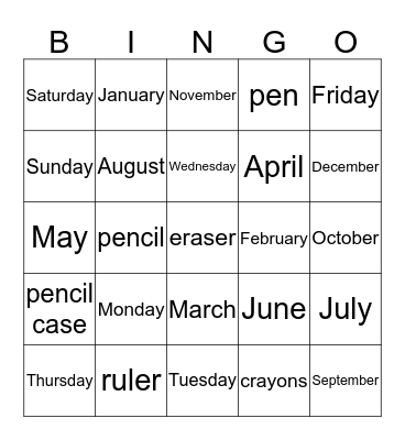 G4 Days Bingo Card