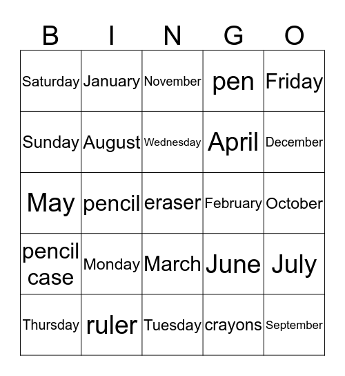 G4 Days Bingo Card