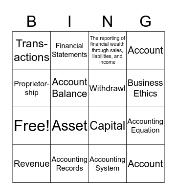Accounting Bingo Card