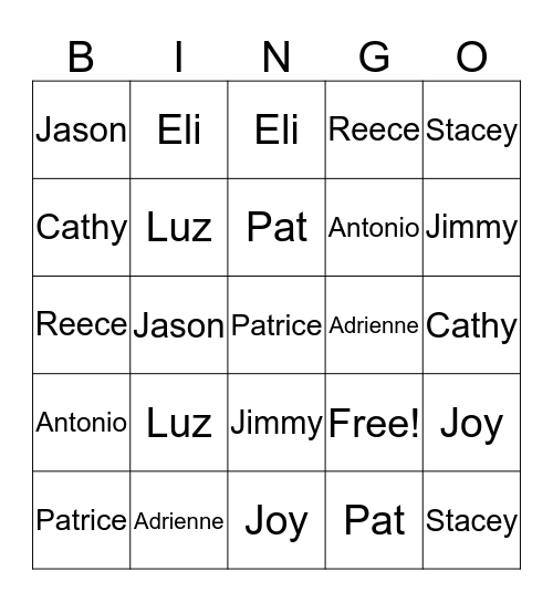 PFP Agent Bingo Card