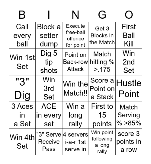 Windham vs Scarborough Bingo Card