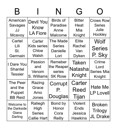 Cbbooklove Bingo Card