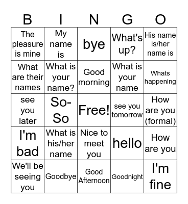 !!!Spanish Bingo!!! Bingo Card