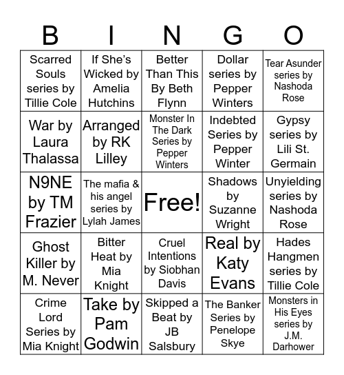 L.V. Romance Bingo Card
