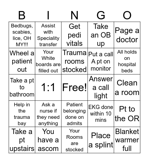 ED bingo Card