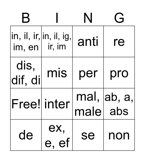 Vocabulary Review Unit 1 5th Grade Bingo Card