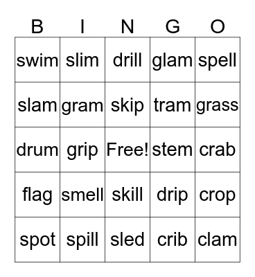 Blends BINGO Card