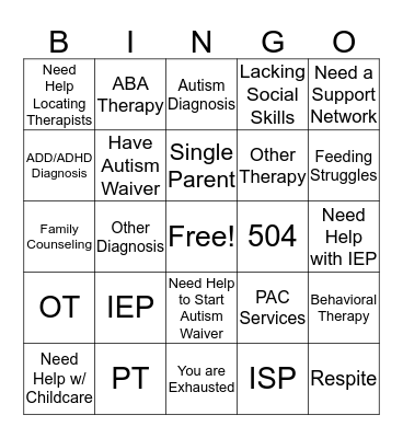 Adaptive Fun!!! Bingo Card