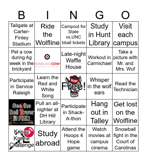 Wolfpack Traditions  Bingo Card