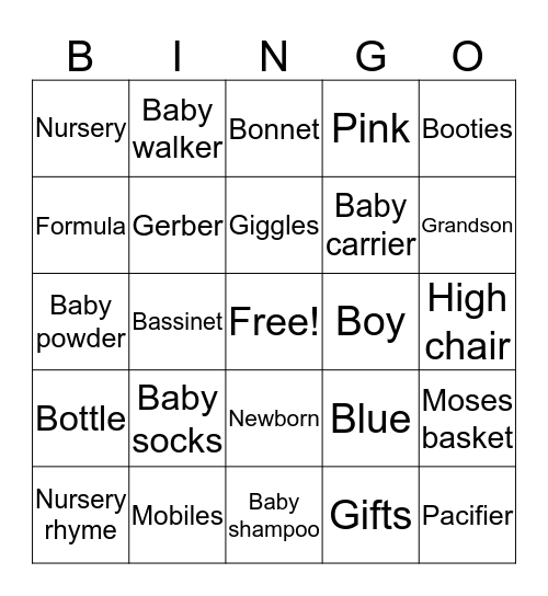 OH BABY BINGO Card