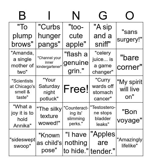 Magazine Hunt Bingo Card