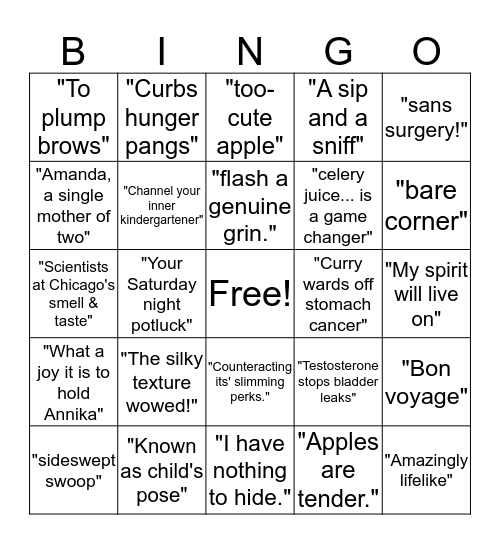 Magazine Hunt Bingo Card