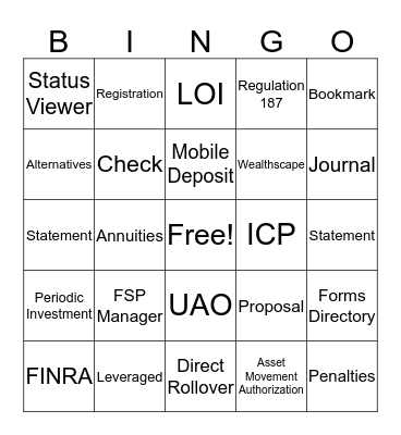 MMLIS Ops BINGO Card
