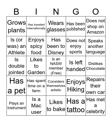 NASW-MA Board Bingo Card