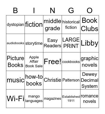 Galesville Public Library Bingo Card