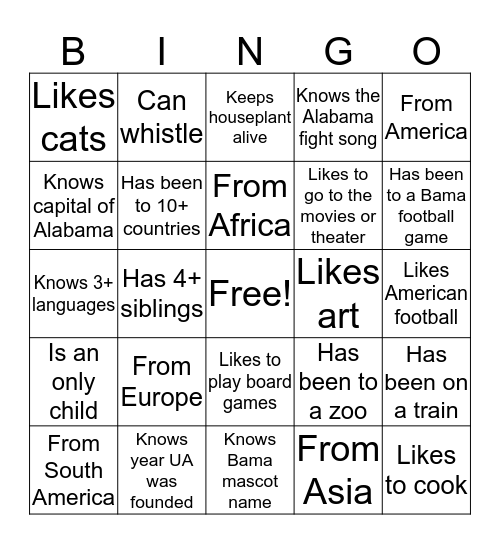 Bingo Bash Bingo Card
