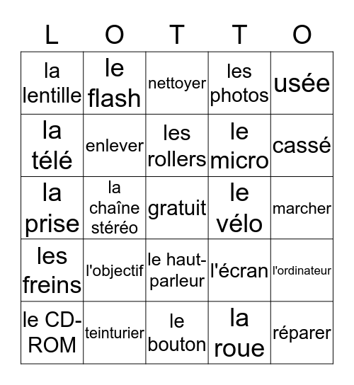 des Services Bingo Card