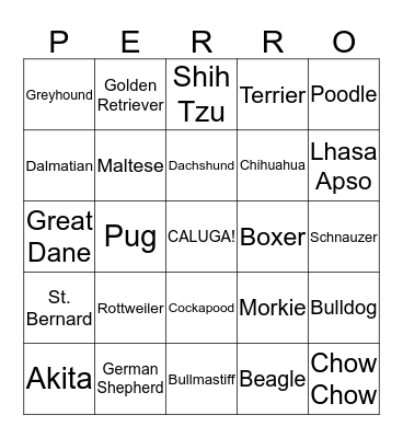DOGGIE BINGO Card