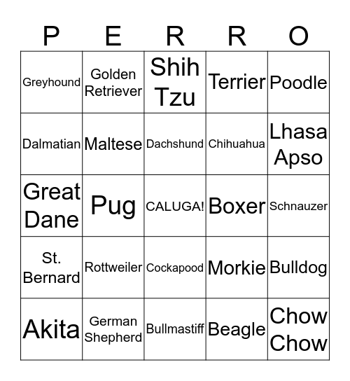 DOGGIE BINGO Card