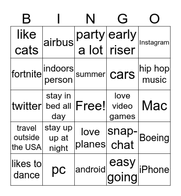 perfect match  Bingo Card