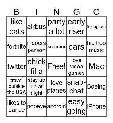 perfect match  Bingo Card