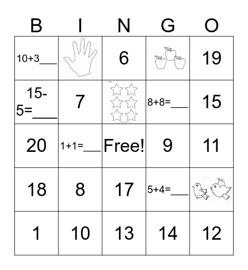 Number Bingo Card