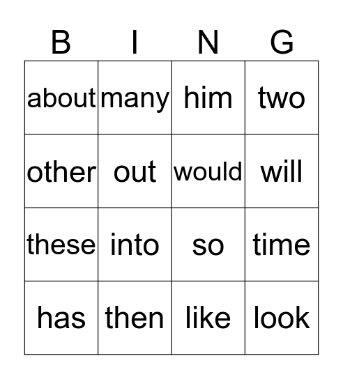 Galaxy Words List: Earth (Level 3) Bingo Card