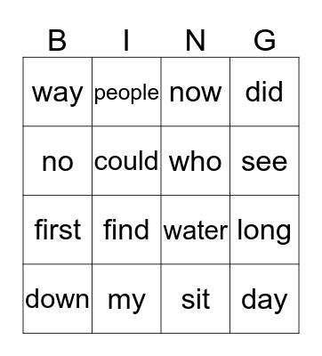 Galaxy Words List: Mars (Level 4) Bingo Card