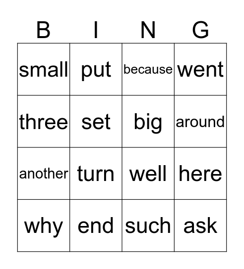 Galaxy Words List: Saturn (Level 7) Bingo Card